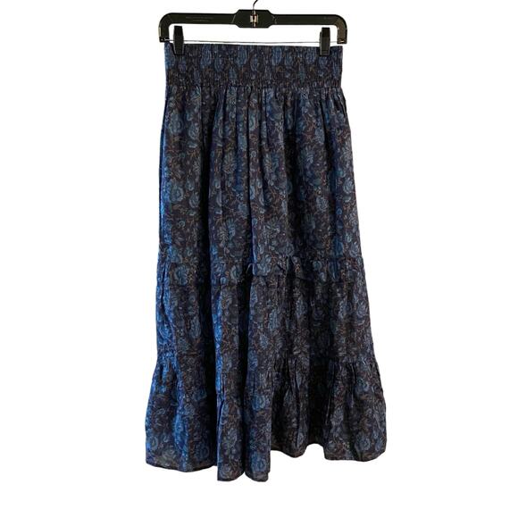 Sundays Size S Small Millie Midi Skirt Midnight Floral Pull On - Picture 2 of 5